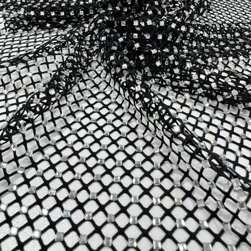 FB-054 Tulle With Stone Embroidery Fabric Wholesale
