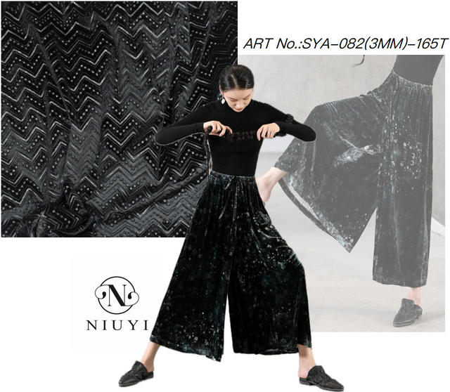 SYA-082 Sequins Embroidery Velvet Fabric manufacturer 