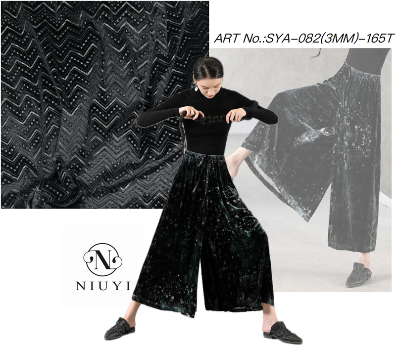 SYA-082 Sequins Embroidery Velvet Fabric manufacturer 