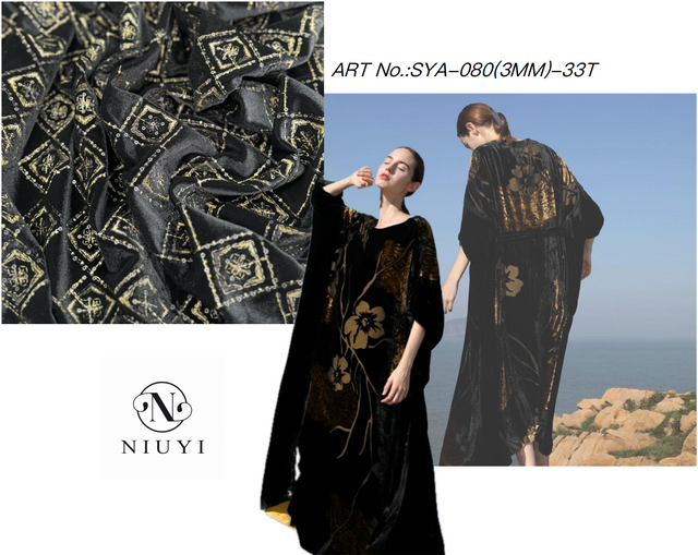 SYA-080 Spangle Embroidery Velvet Fabric manufacturer