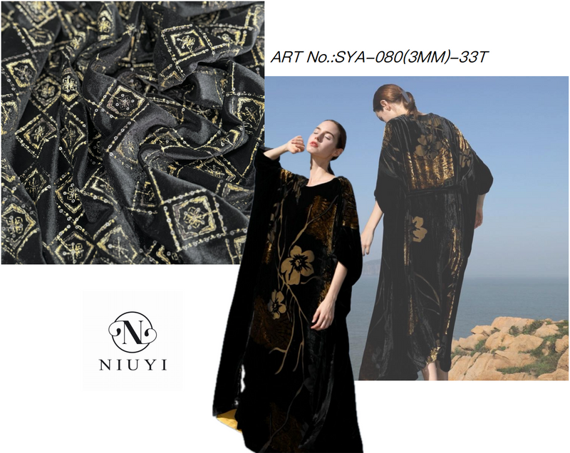 SYA-080 Spangle Embroidery Velvet Fabric manufacturer
