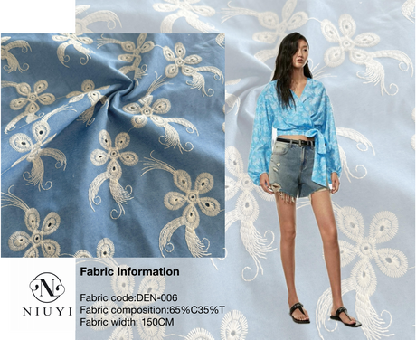 DEN-006 Embroidery Denim Fabric wholesale