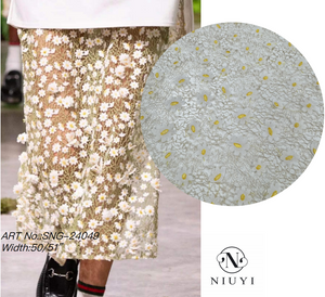 SNG-24049 Fashion Flower Laser Embroidery Lace Fabric 