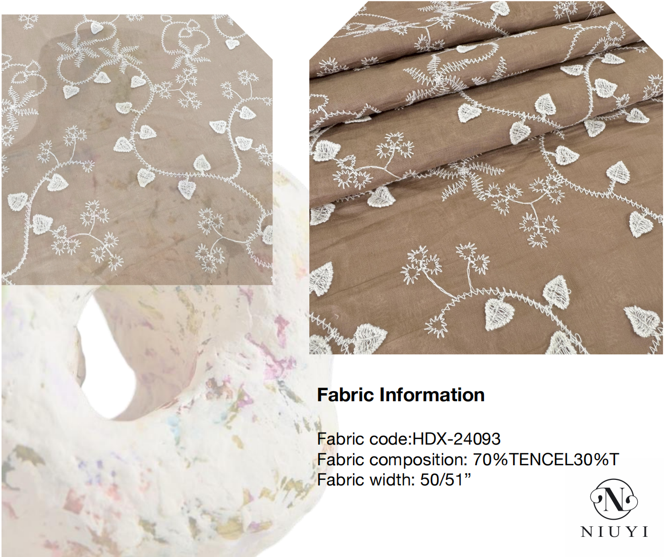 HDX-24093 New design 3D Embroidery Fabric Wholesale Manufacturer