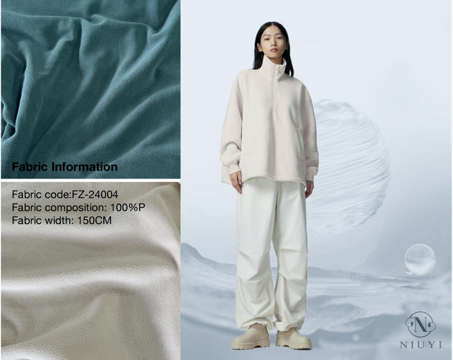 FZ-24004 2024 Fashion Knitted Fabric Fleece Wholesale Factory