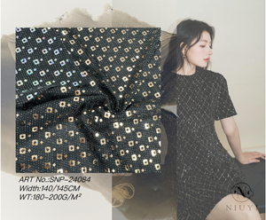 SNP-24084 Beautiful Color Spangle Embroidery Fabric online manufacturer