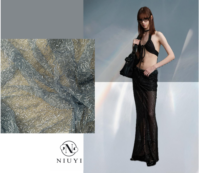 SNP-24125 High Quality Sequins Embroidery Fabric