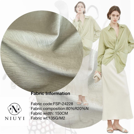 FSP-24228 Wholesale Dyed Woven Fabric Manufacturer R/N Fabric for Women Garments