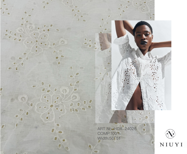 HDX-24026 Eyelet Embroidery Cotton fabric