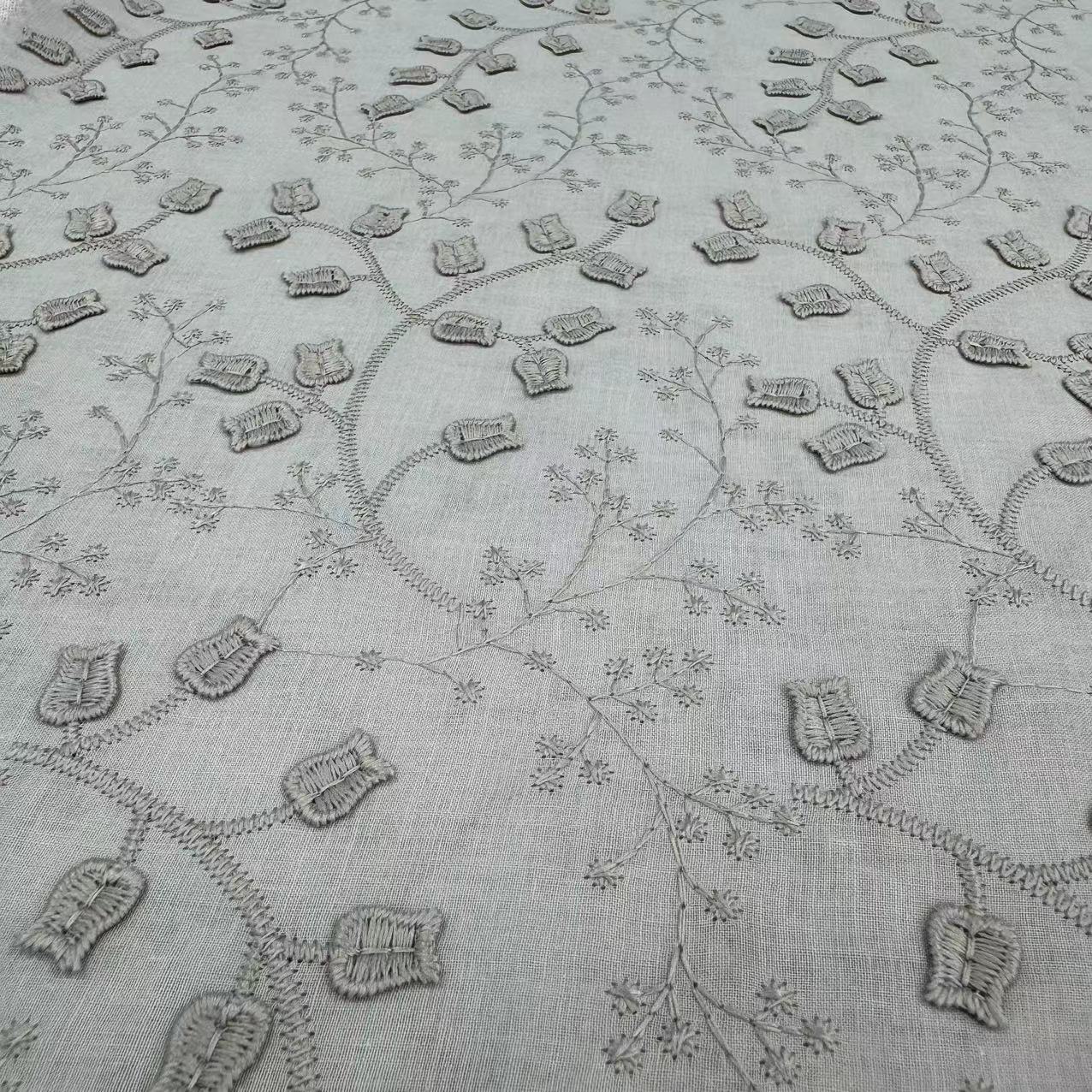 HDX-24008 3D Embroidery Cotton Fabric Wholesale