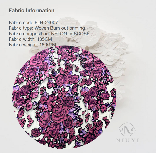 FLH-24007 Woven Burn out Printing Fabric