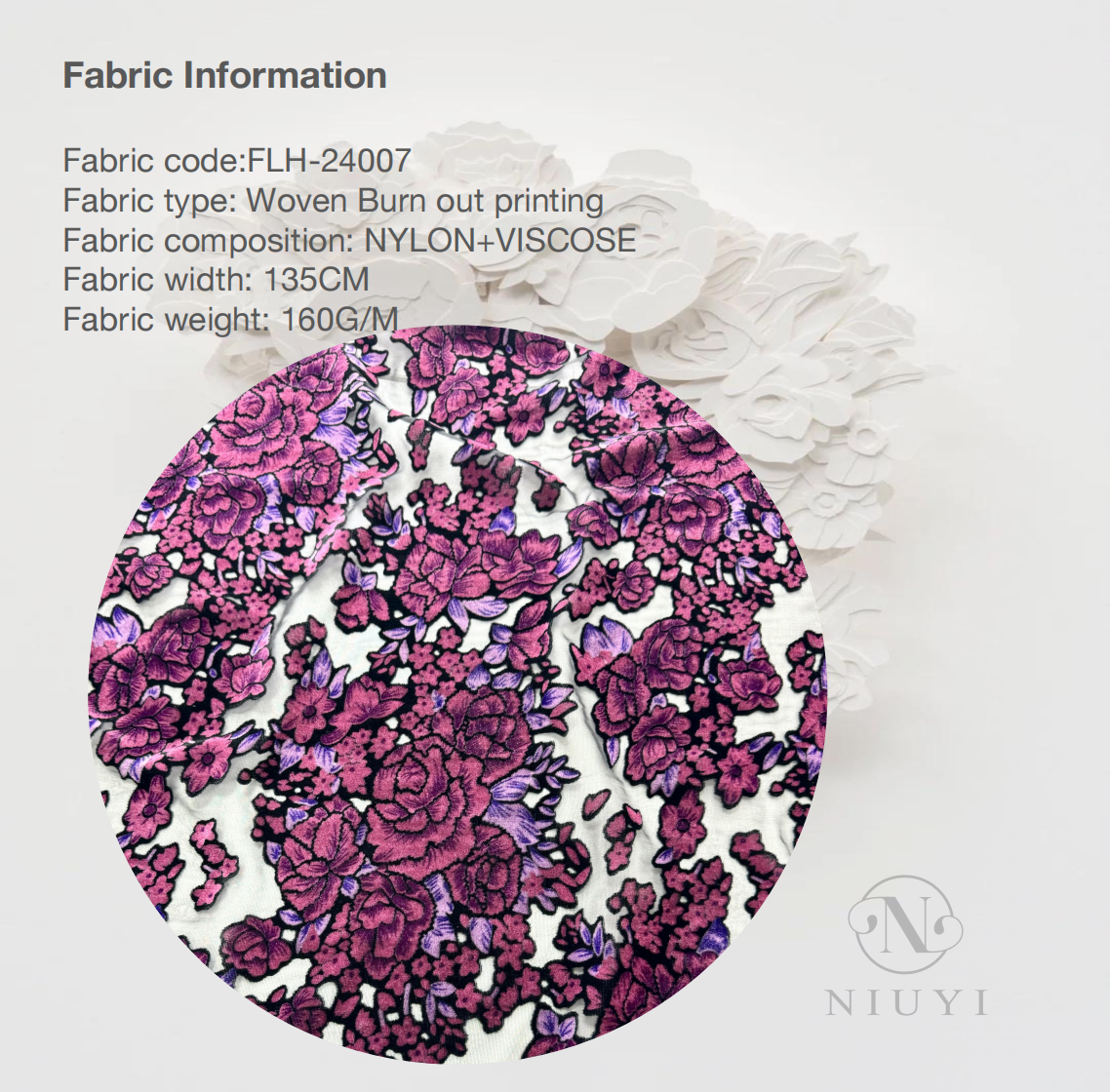 FLH-24007 Woven Burn out Printing Fabric