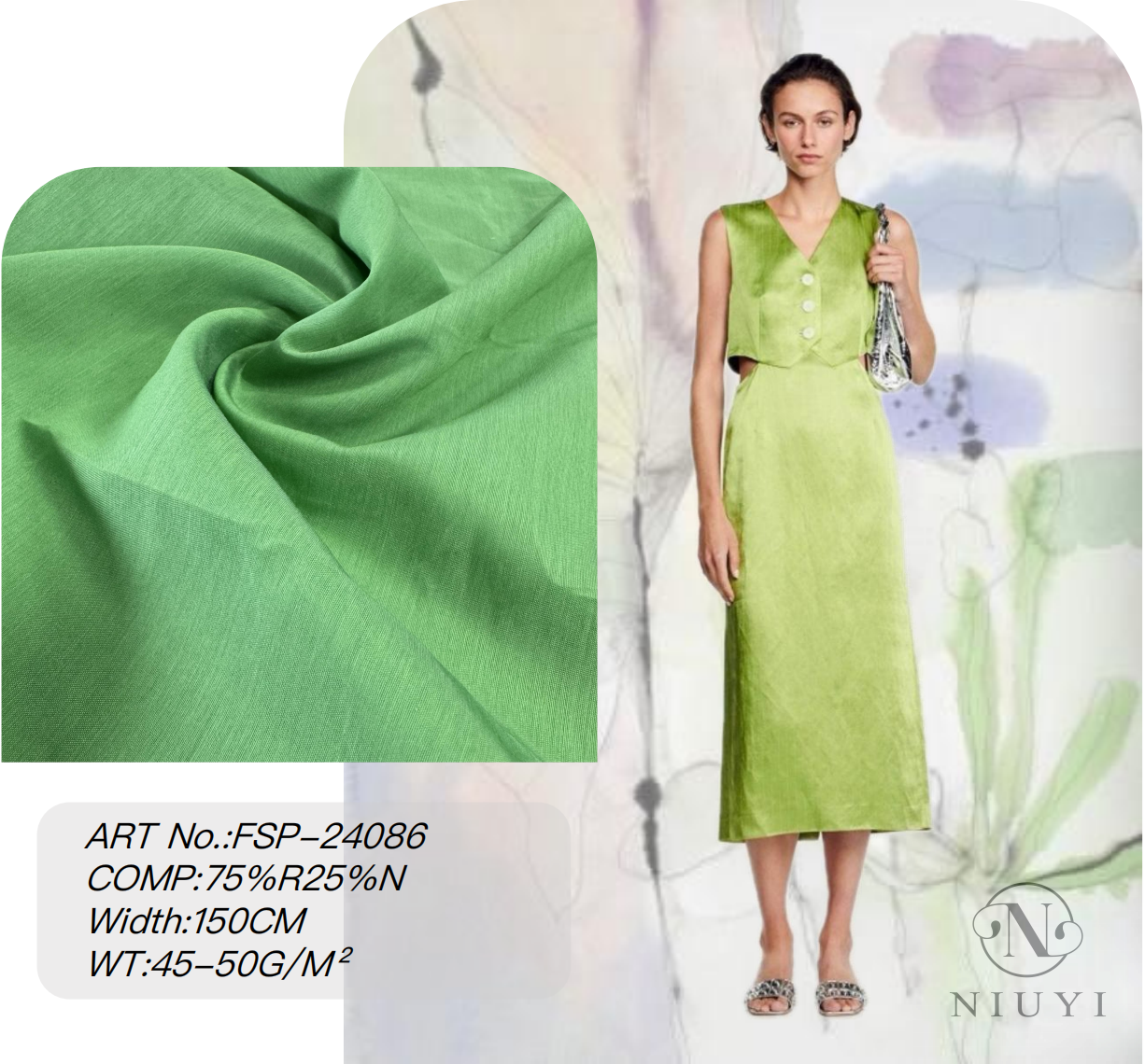 FSP-24086 Dyed Rayon/Nylon Woven Fabric Wholesale