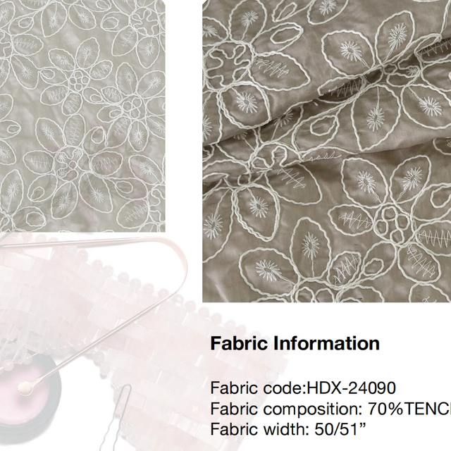 HDX-24090 2024 Popular Embroidery Fabric Wholesale Manufacturer
