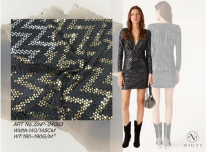SNP-24083 Beautiful Color Spangle Embroidery Fabric online manufacturer