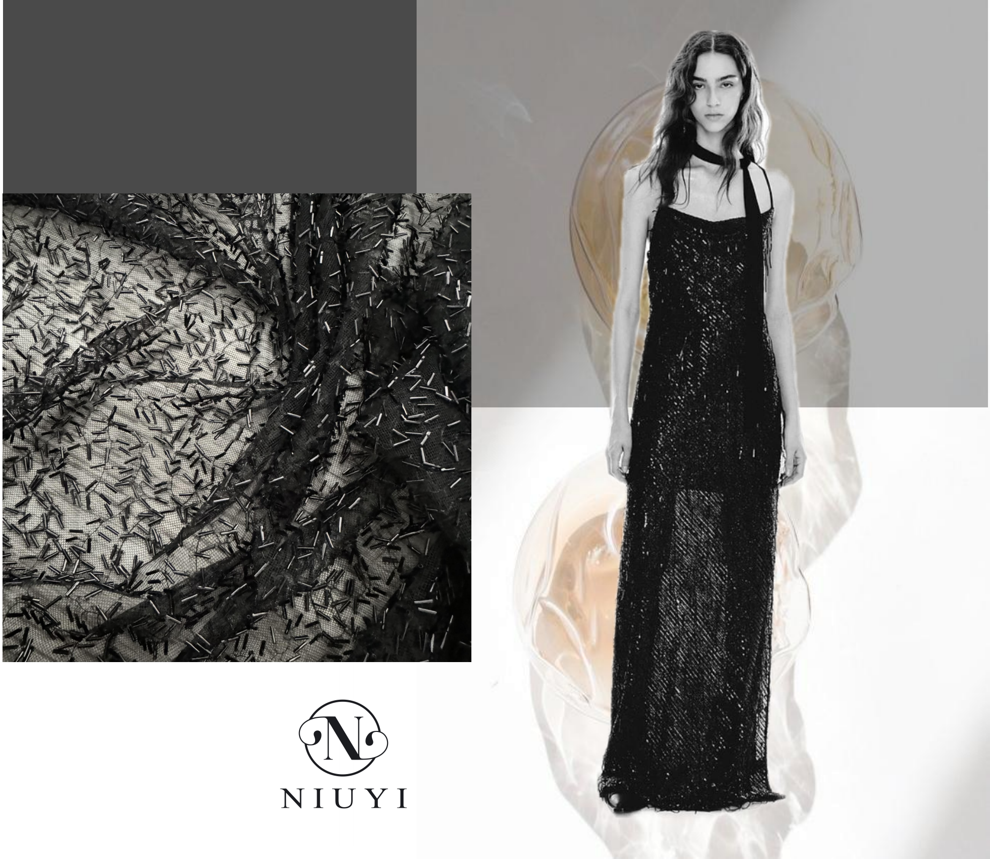 SNP-24125 High Quality Sequins Embroidery Fabric
