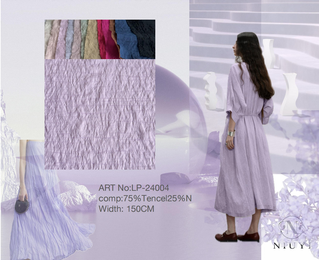 FSP-24004 Dyed Crepe Woven Fabric Wholesale for daisy wear