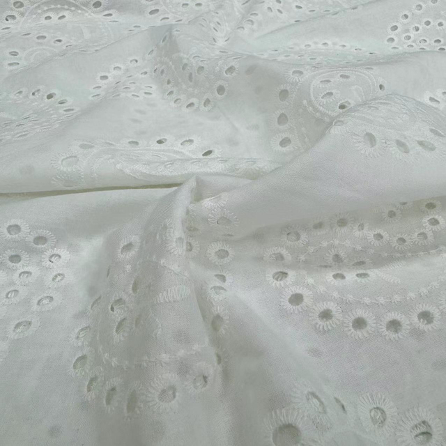 HDX-229 Machine Eyelet Embroidery Cotton fabric