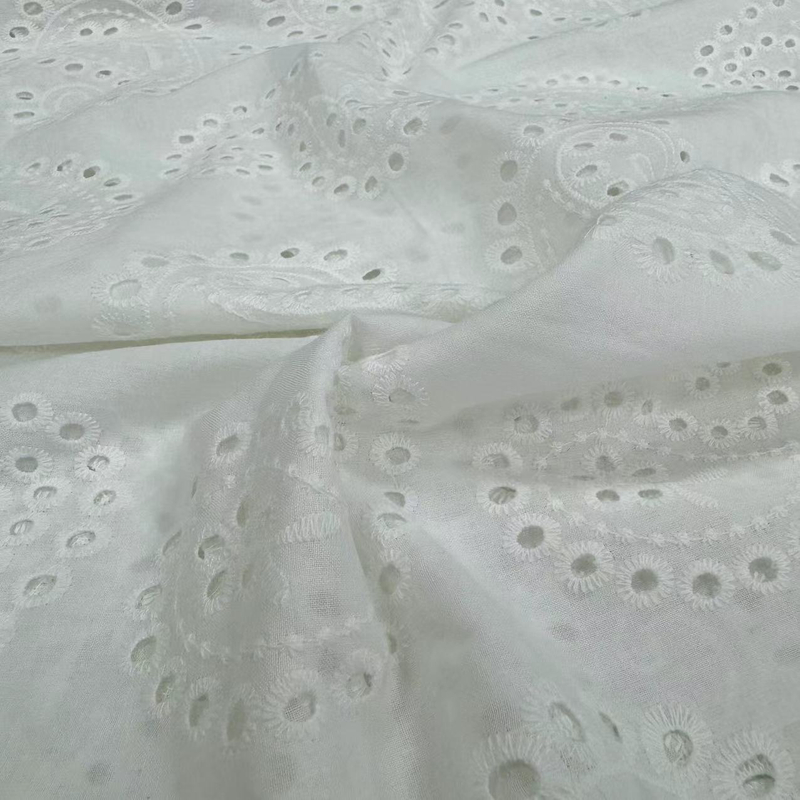 HDX-229 Machine Eyelet Embroidery Cotton fabric