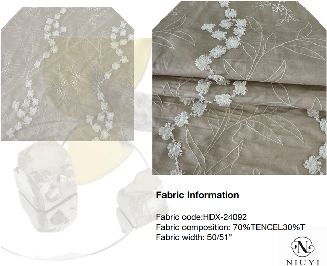 HDX-24092 3D Embroidery Fabric Wholesale Manufacturer