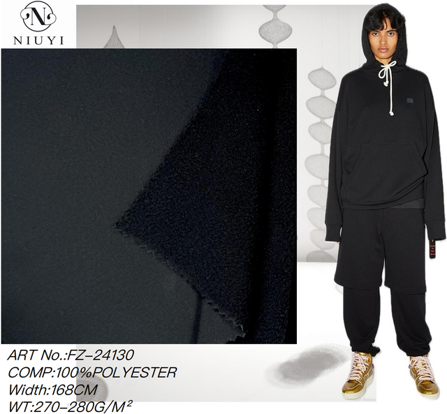 FZ-24130 2024 Fashion Knitted Fabric Fleece Wholesale Factory
