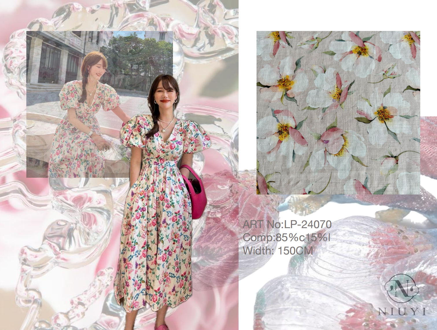 LP-24070 High Quality Printed Cotton/Linen Woven Fabric