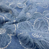 DEN-022 Machine Sequins Flower Embroidery Denim Fabric