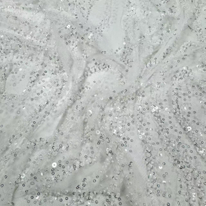 XRD-24187 Tulle with Machine Beads Embroidery Fabric