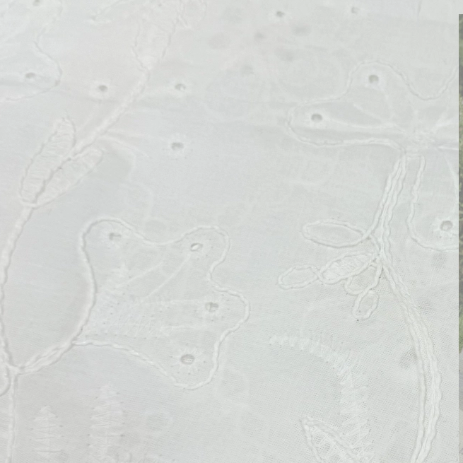 HDX-24043 Rope Embroidery Carded Cotton Fabric Wholesale