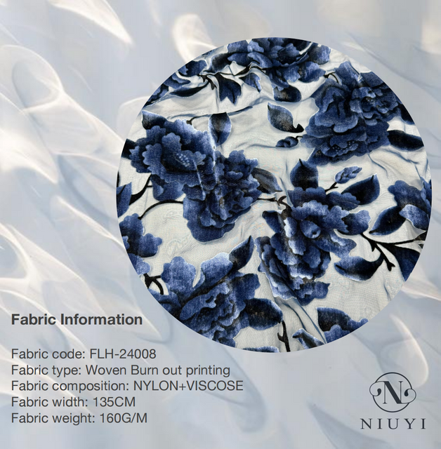 FLH-24008 Woven Burn out Printing Fabric