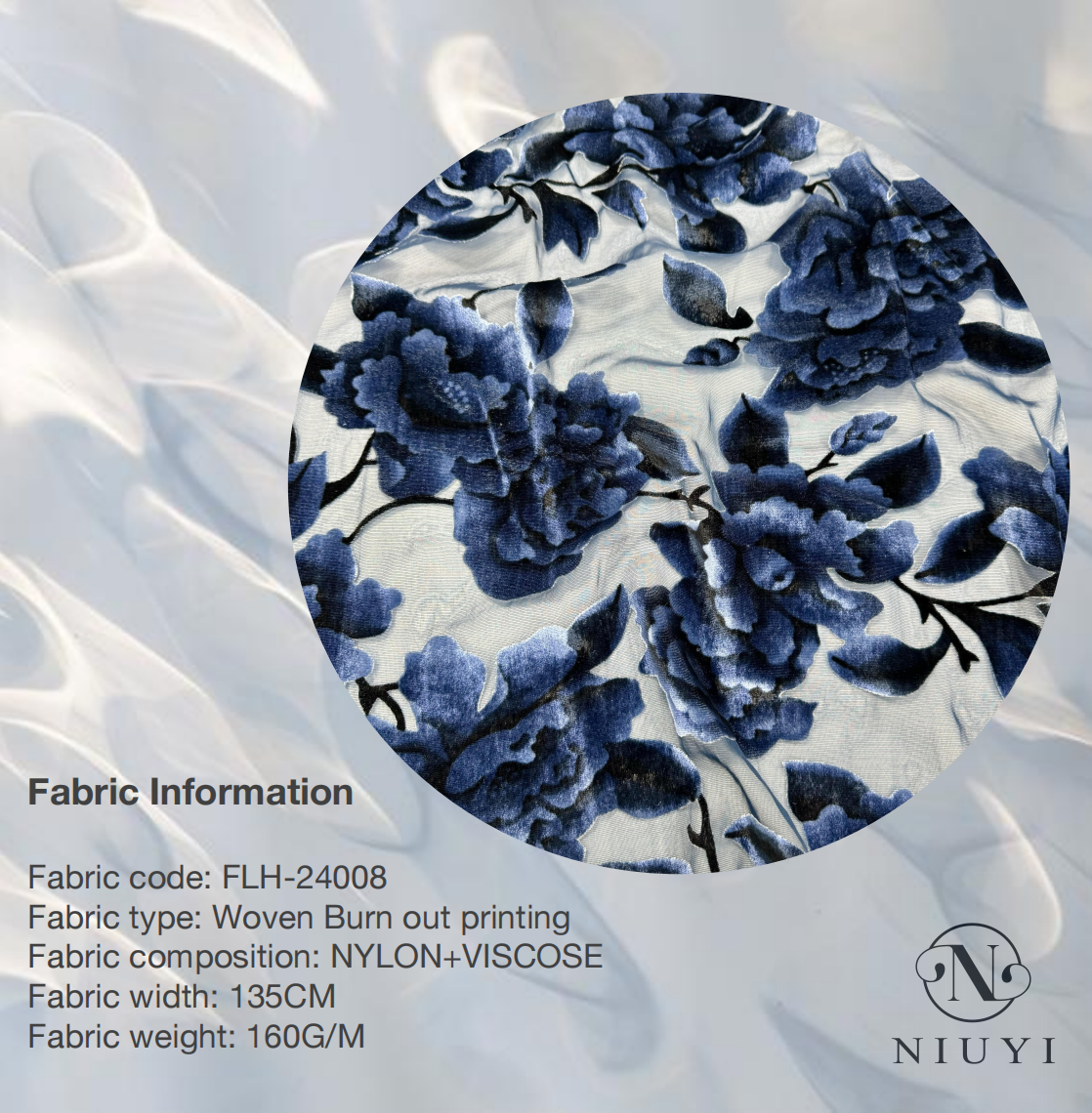 FLH-24008 Woven Burn out Printing Fabric