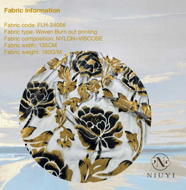 FLH-24006 Woven Burn out Printing Fabric