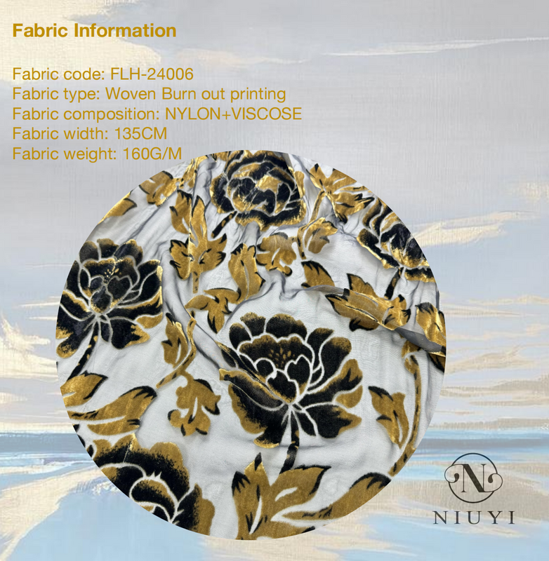 FLH-24006 Woven Burn out Printing Fabric