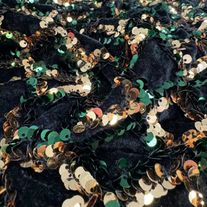 SNP-24021 High Quality Velvet with Spangle Embroidery Fabric