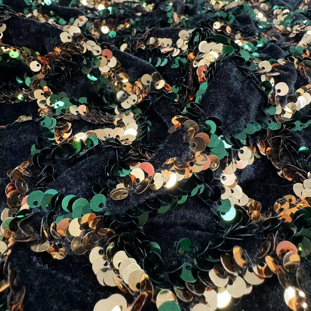 SNP-24021 High Quality Velvet with Spangle Embroidery Fabric