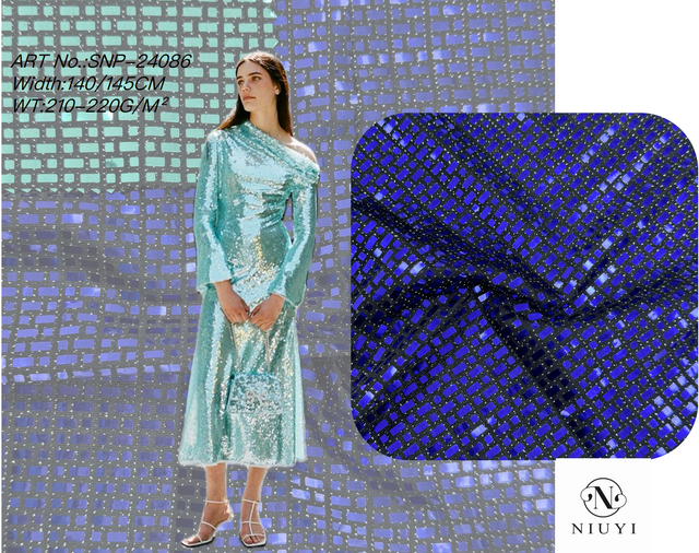 SNP-24086 High Quality Spangle Embroidery Fabric online manufacturer