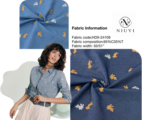HDX-24109 Embroidery Denim Fabric wholesale