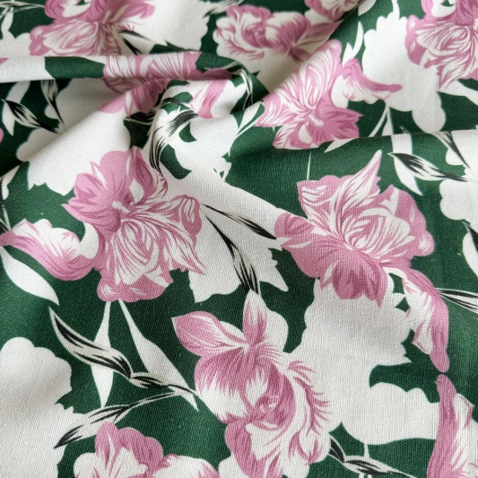 LP-24091 High Quality Printed Viscose/Linen Woven Fabric