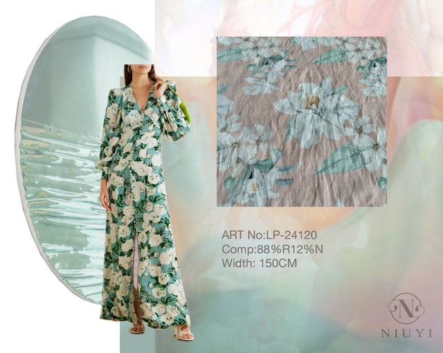 LP-24120 High Quality Printed Rayon/Nylon Woven Fabric