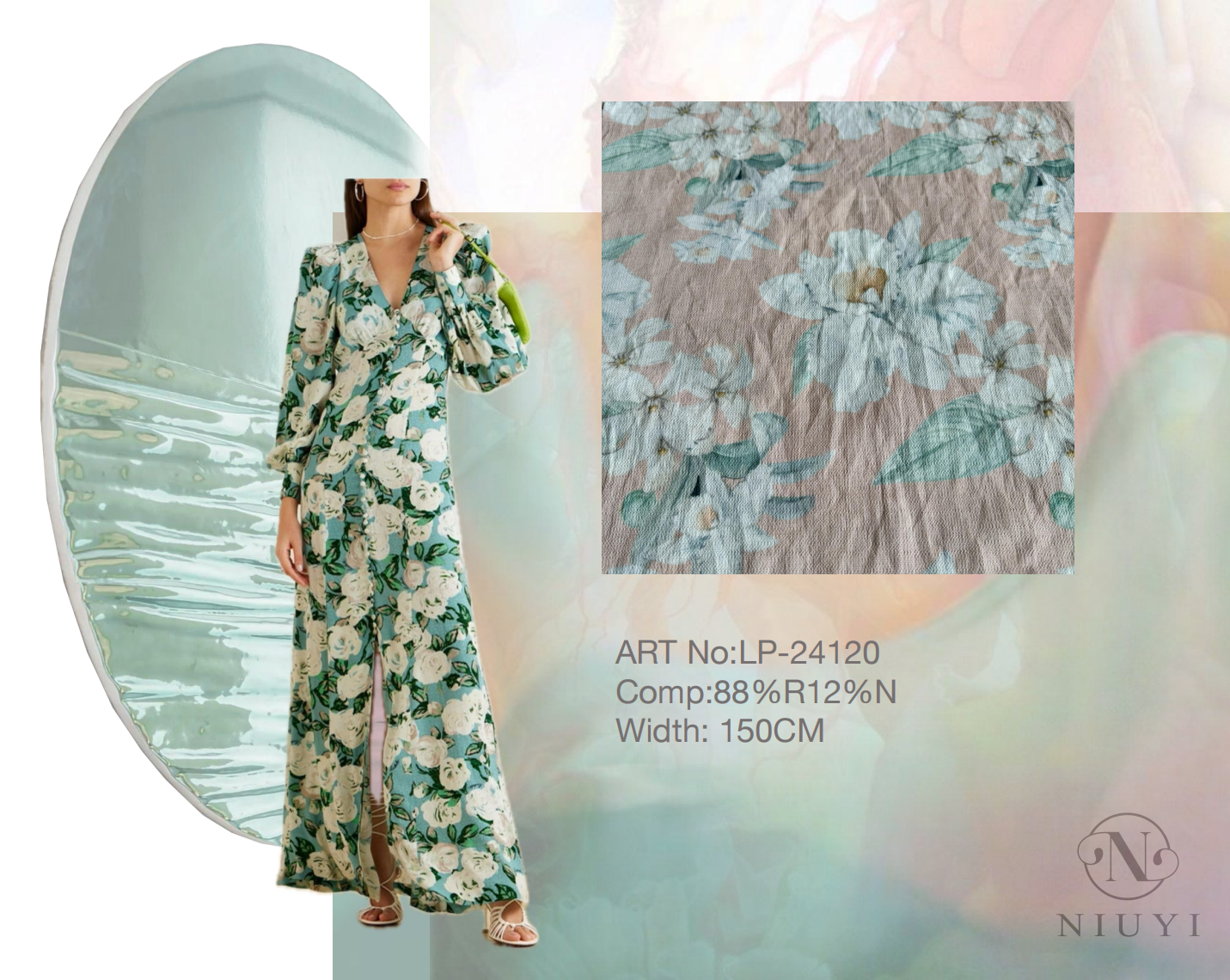 LP-24120 High Quality Printed Rayon/Nylon Woven Fabric