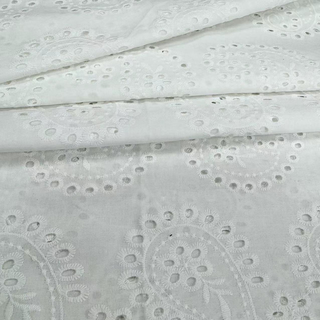 HDX-229 Machine Eyelet Embroidery Cotton fabric