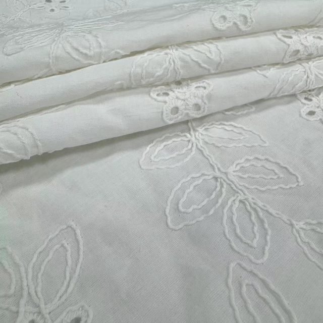 HDX-24034 Rope Embroidery Carded Cotton Fabric Wholesale