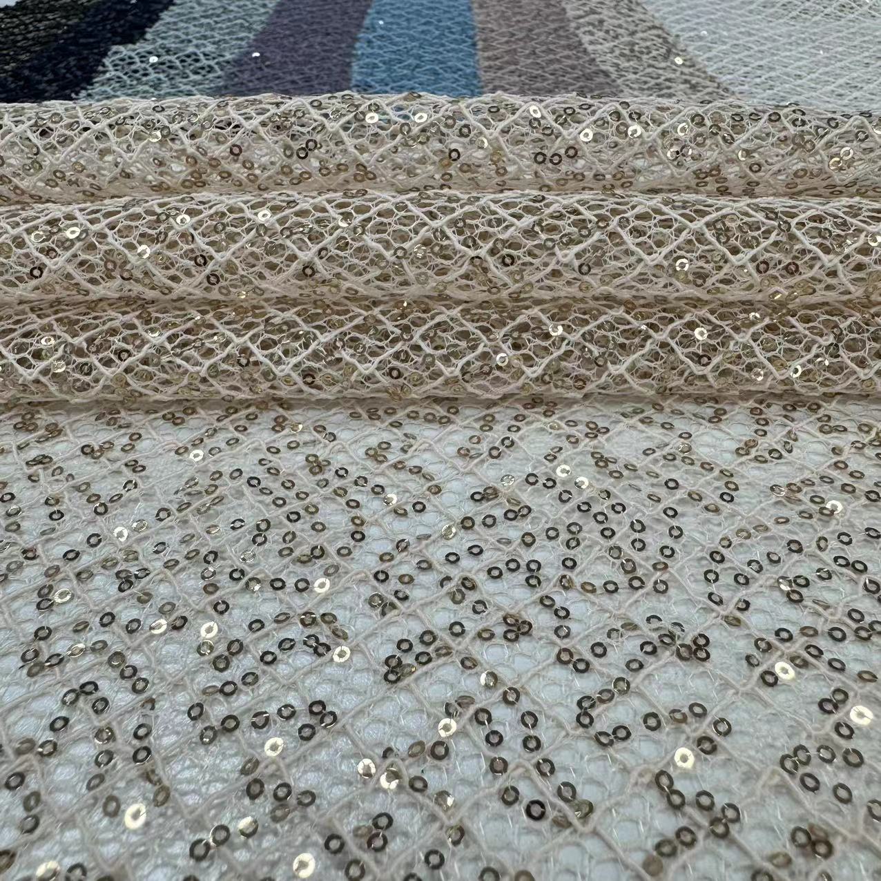SYA-065 Cord mesh with Spangle Embroidery Fabric 