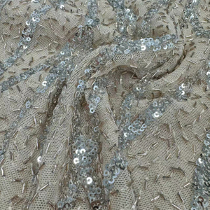 SNP-23167 Spandex Tulle with Spangle Embroidery Fabric