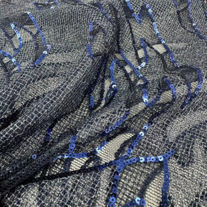 SNP-220 Spandex Tulle with Spangle Embroidery Fabric