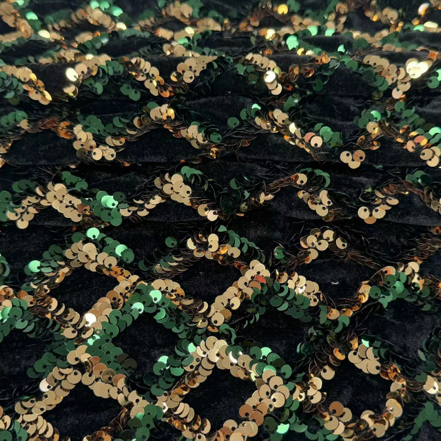 SNP-24021 High Quality Velvet with Spangle Embroidery Fabric