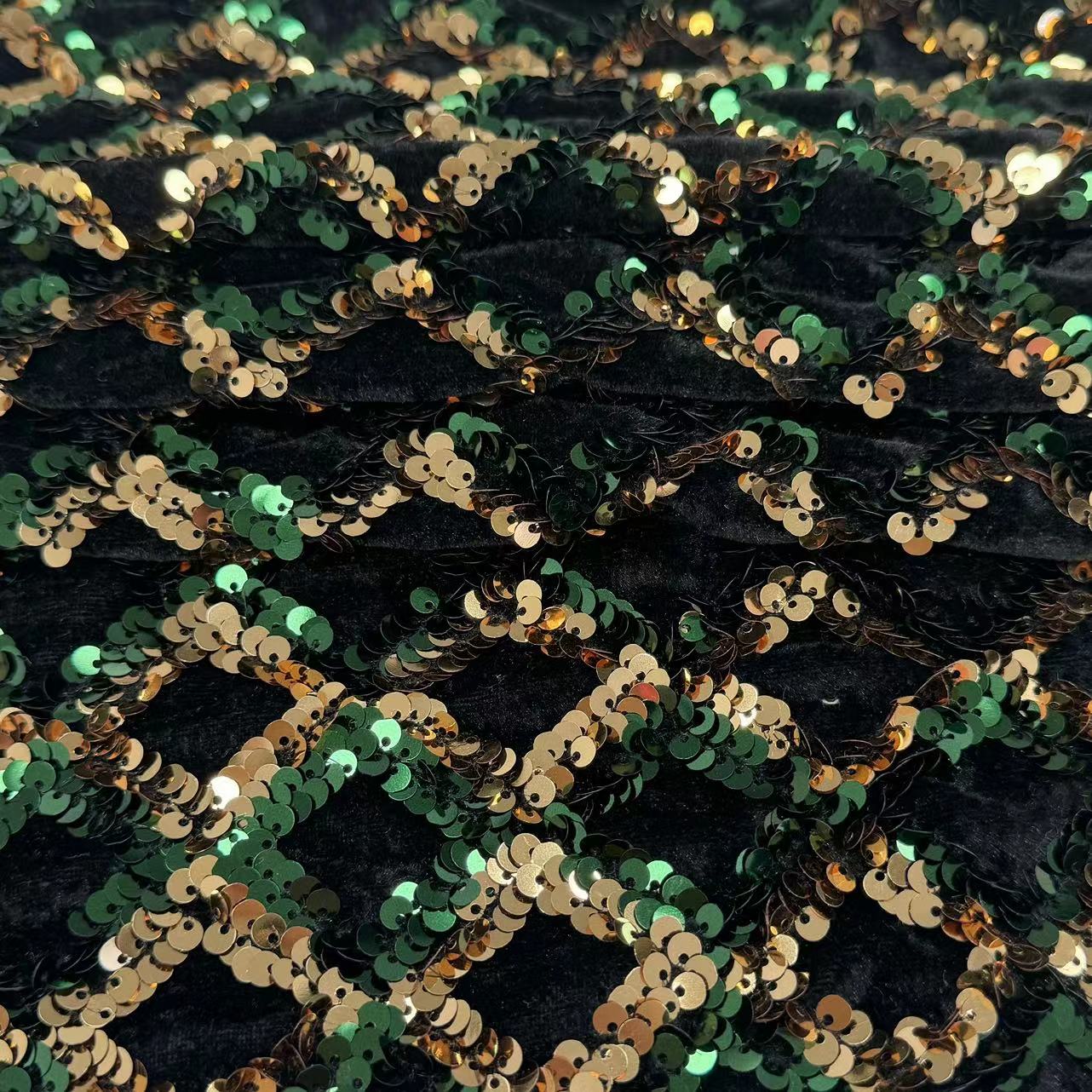 SNP-24021 High Quality Velvet with Spangle Embroidery Fabric