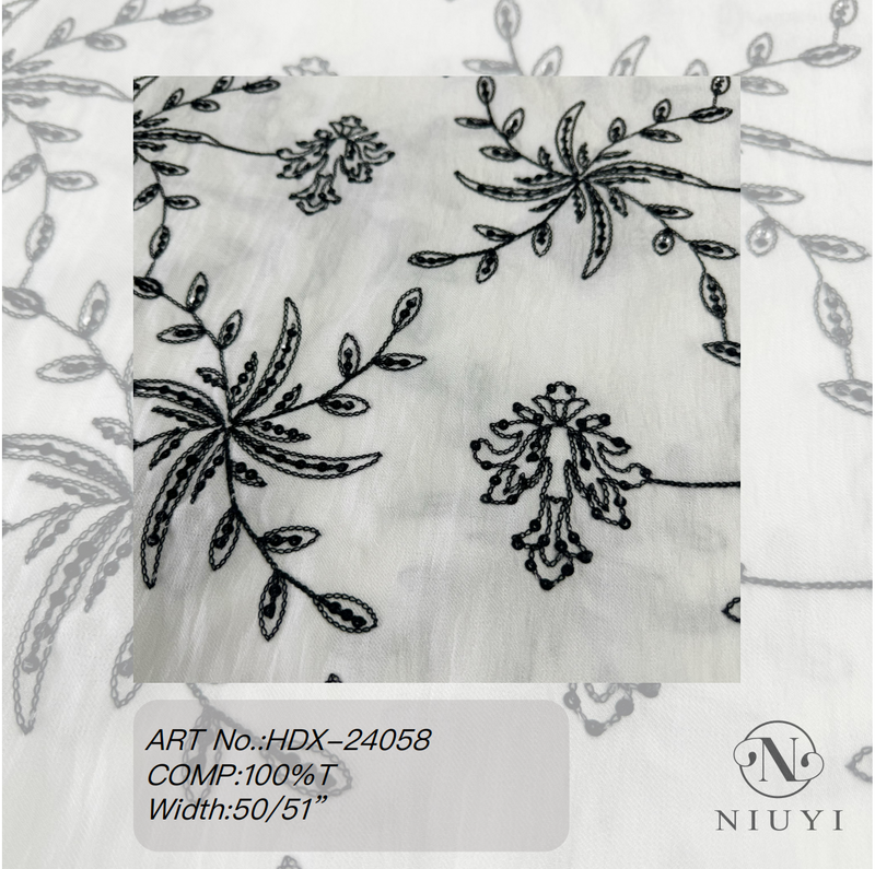 HDX-24058 Chain & Sequins Embroidery Poly Fabric Wholesale