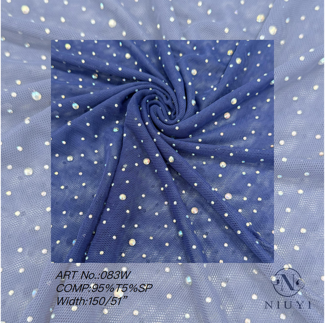 FB-083W Tulle With Stone Embroidery Fabric Wholesale