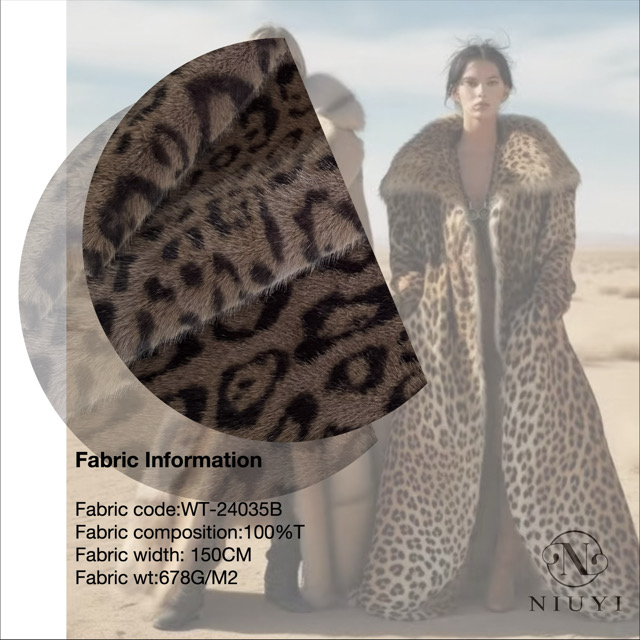 WT-24035B Leopard Faux Fur High Pile Fake Fur for Coat /garment/ Hometextiles